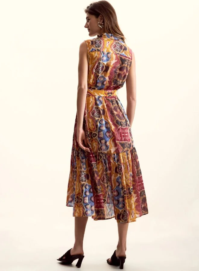 Desigual multicolor abstract print Combined dress designed by Mr. Christian Lacroix for Women | Best Price UAE